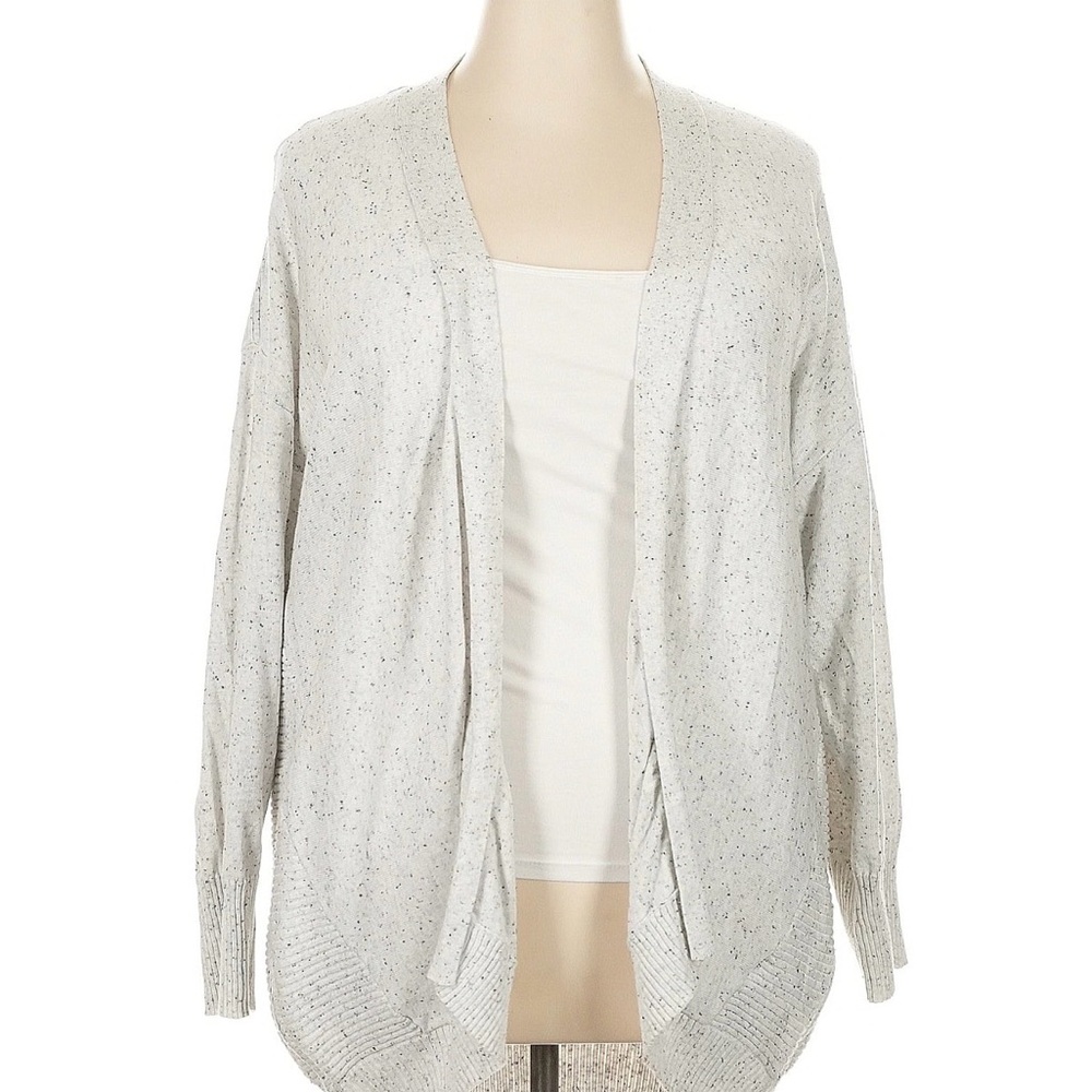 Avenue Soft Gray Speckled Cardigan